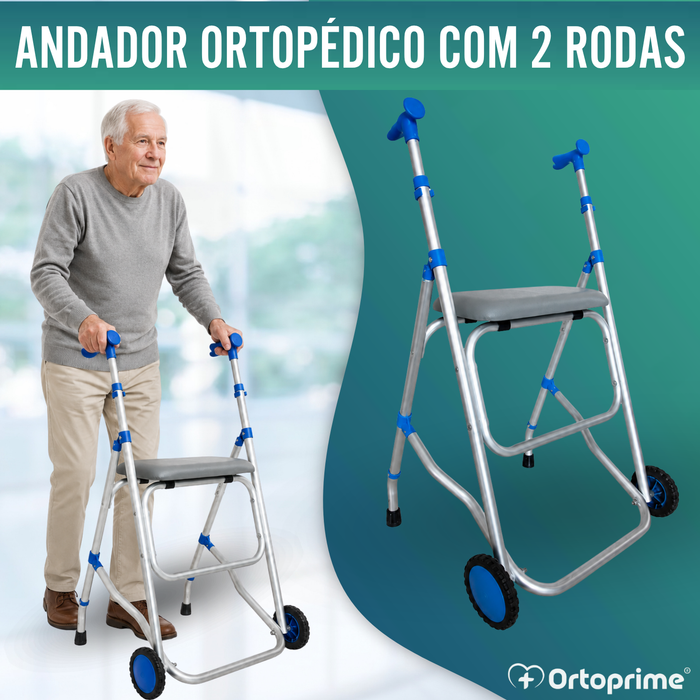 Andarilho Dobrável de Alumínio com Assento