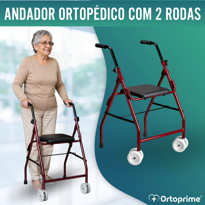 Andarilho Ajustável de Alumínio com Assento
