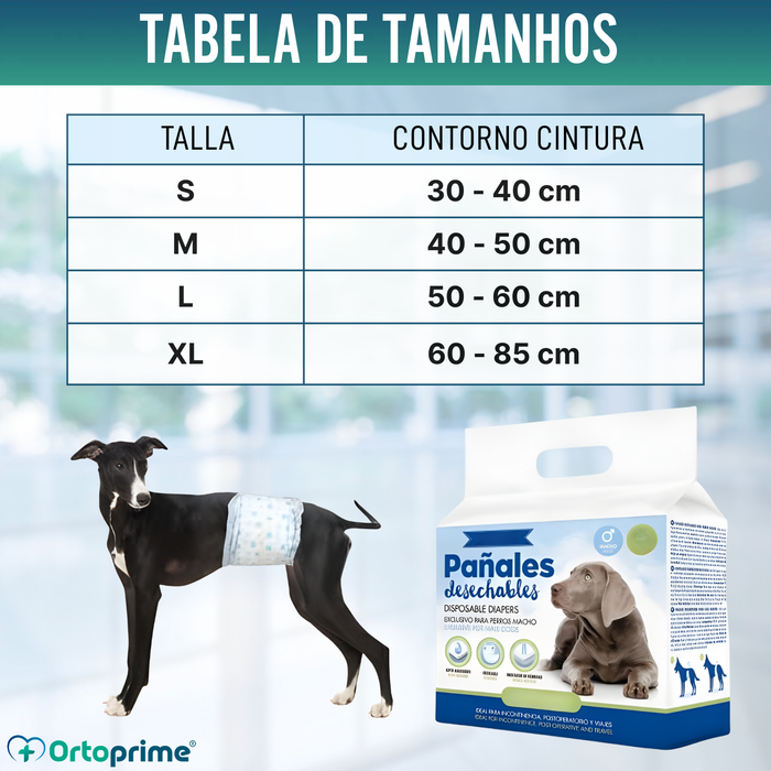 Fraldas para Cão Macho Ultra Absorventes | Pack 12 Unid.