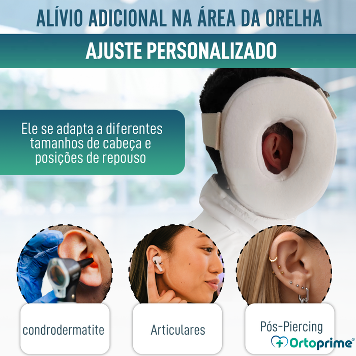 Almofada Antiescaras para Orelha com Orifício Ajustável