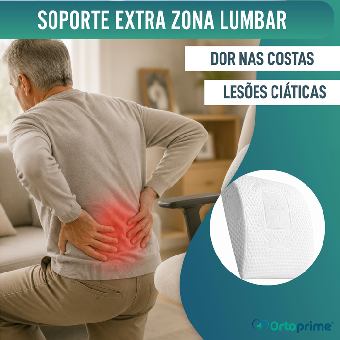 Almofada com Espuma de Memória para Lombar - Branca