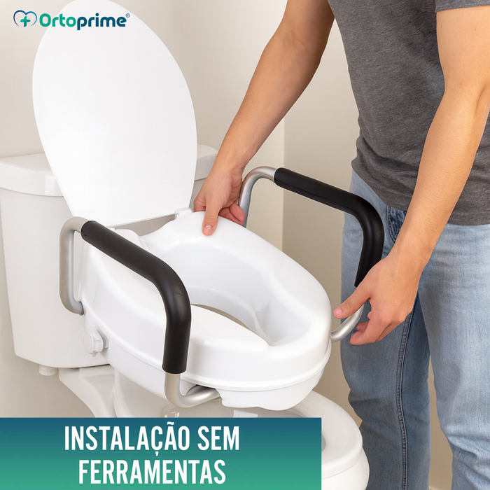 Elevador WC 10cm com Tapa e Braços | Alçador WC Universal