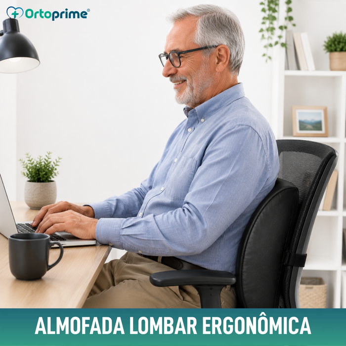 Almofada com Espuma de Memória para Lombar - Preta