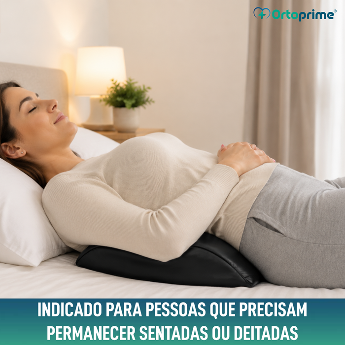 Almofada com Espuma de Memória para Lombar - Preta