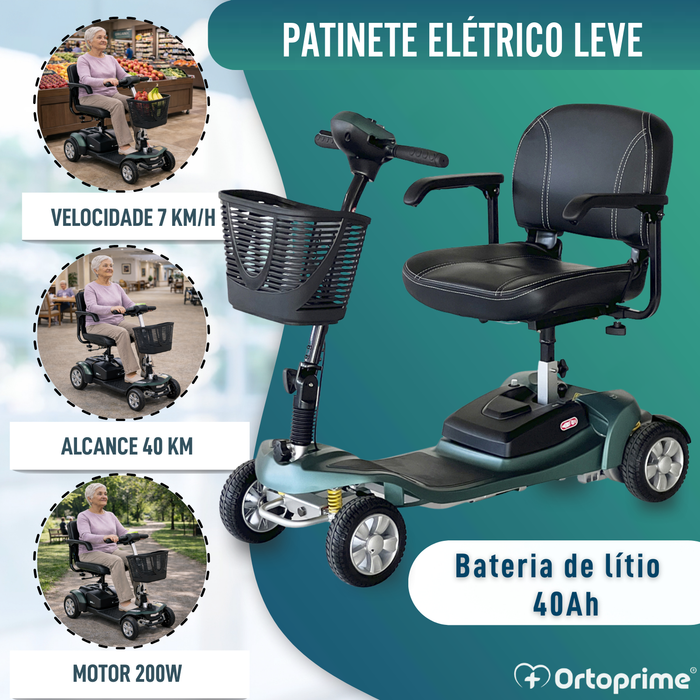 Scooter Elétrico Desmontável | Bateria de Lítio 40Ah