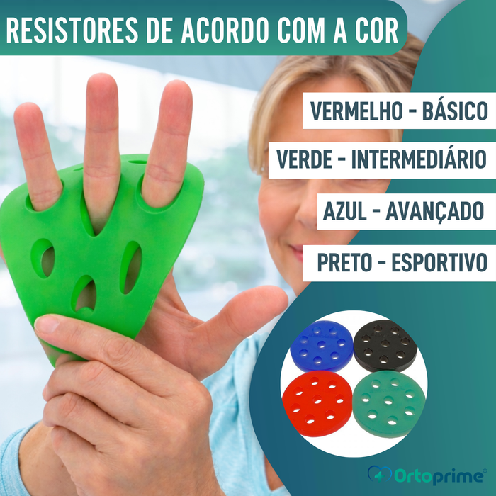 Exercitador Extensor de Silicone para Dedos - 4 Níveis de Resistência