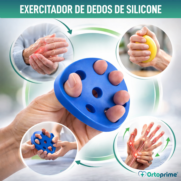 Exercitador Extensor de Silicone para Dedos - 4 Níveis de Resistência