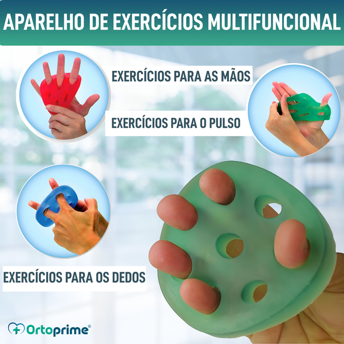 Exercitador Extensor de Silicone para Dedos - 4 Níveis de Resistência
