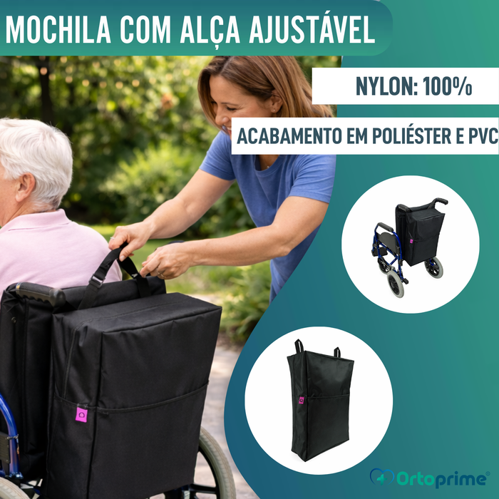 Mochila Traseira para Cadeira de Rodas - 8 Compartimentos