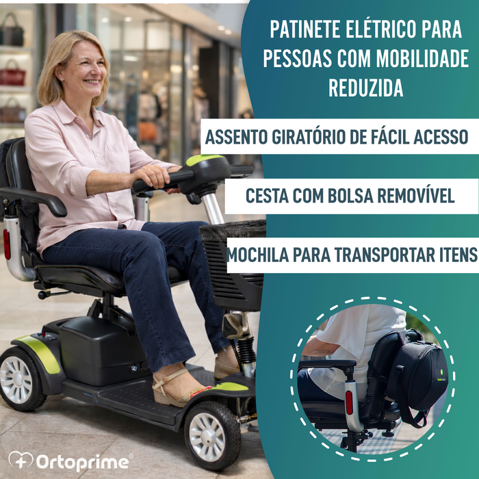 Scooter Elétrico Compacto com Mochila Porta-objetos