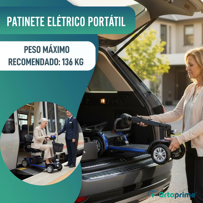 Scooter Elétrica Desmontável com Bateria de Lítio Removível