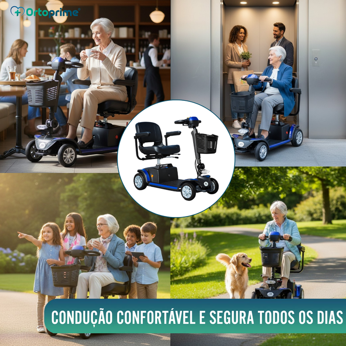 Scooter Elétrica Desmontável com Bateria de Lítio Removível
