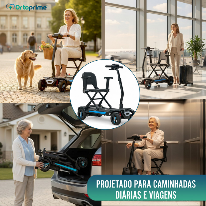 Scooter Elétrica Compacta Transportável | Plegamento Elétrico