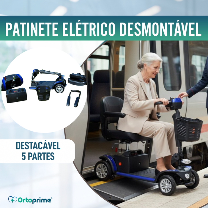 Scooter Elétrica Desmontável com Bateria de Lítio Removível