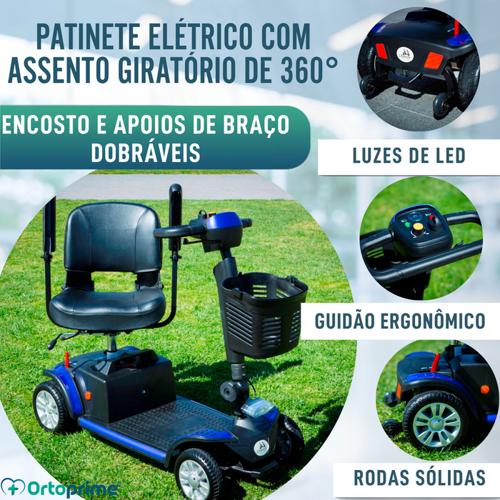 Scooter Elétrica Desmontável com Bateria de Lítio Removível