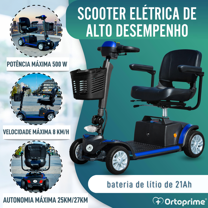 Scooter Elétrica Desmontável com Bateria de Lítio Removível