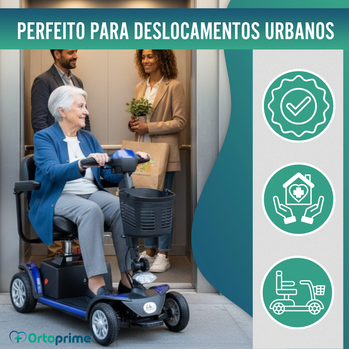 Scooter Elétrica Desmontável com Bateria de Lítio Removível