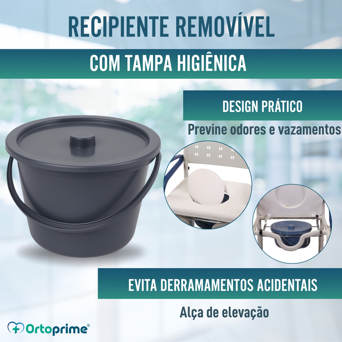 Cadeira Duche WC Adultos Braços e Pés Rebatíveis | WC Portátil
