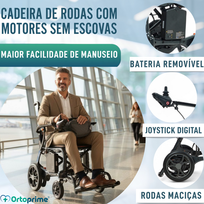 Cadeira de Rodas Elétrica Ultraligeira com Motores Brushless