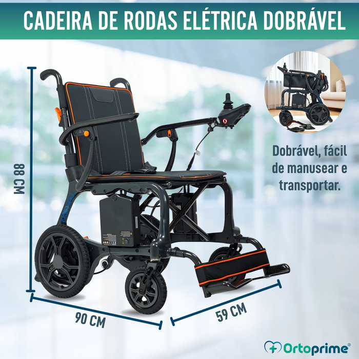 Cadeira de Rodas Elétrica Ultraligeira com Motores Brushless