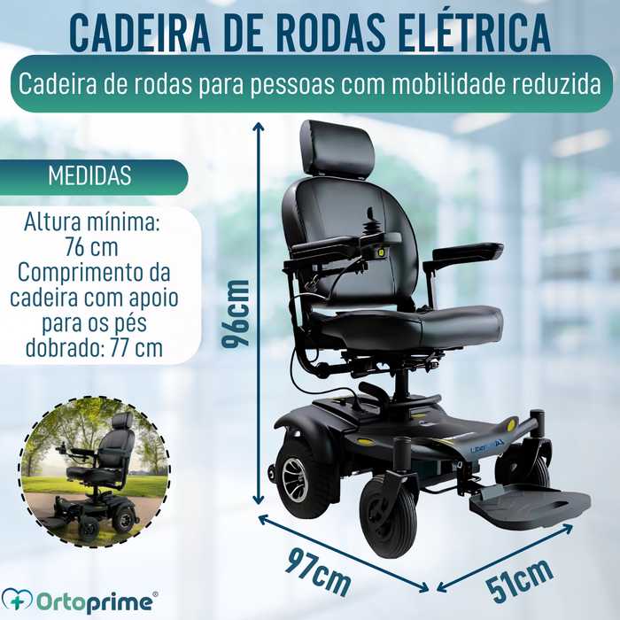 Cadeira de Rodas Elétrica Desmontável com Joystick Digital