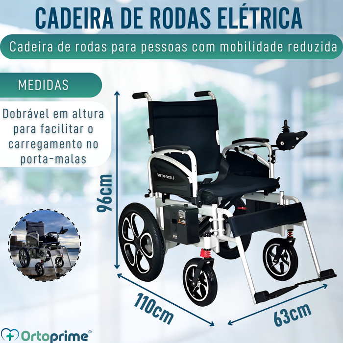 Cadeira Elétrica Dobrável com Baterias de Gel | 5 Velocidades