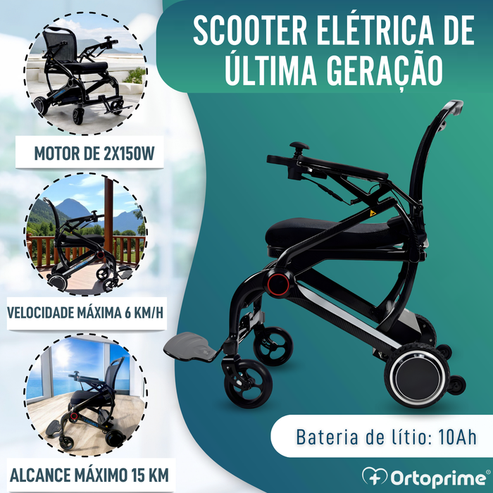 Cadeira de Rodas Elétrica Ultracompacta | Fibra Carbono