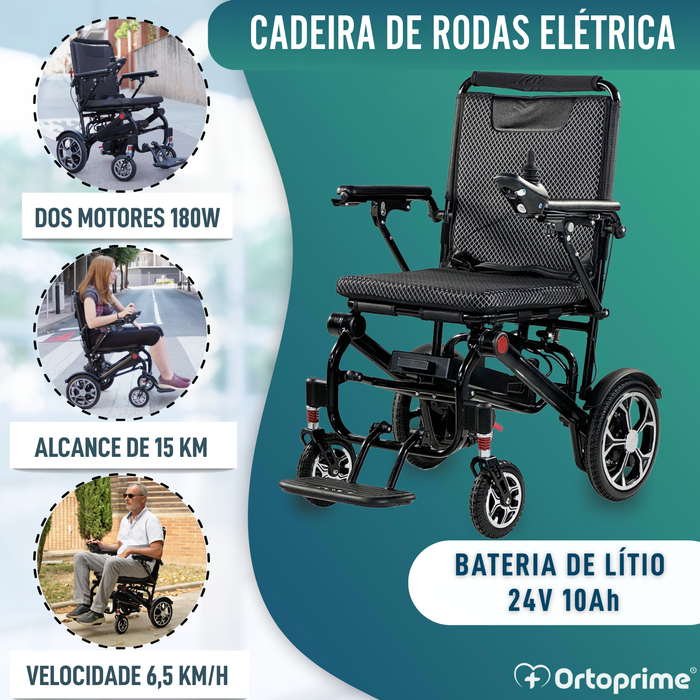 Cadeira de Rodas Elétrica Dobrável Ultra Leve | 10Ah