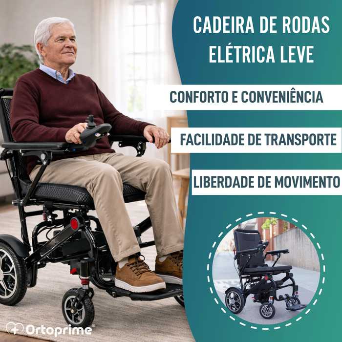 Cadeira de Rodas Elétrica Dobrável Ultra Leve | 10Ah