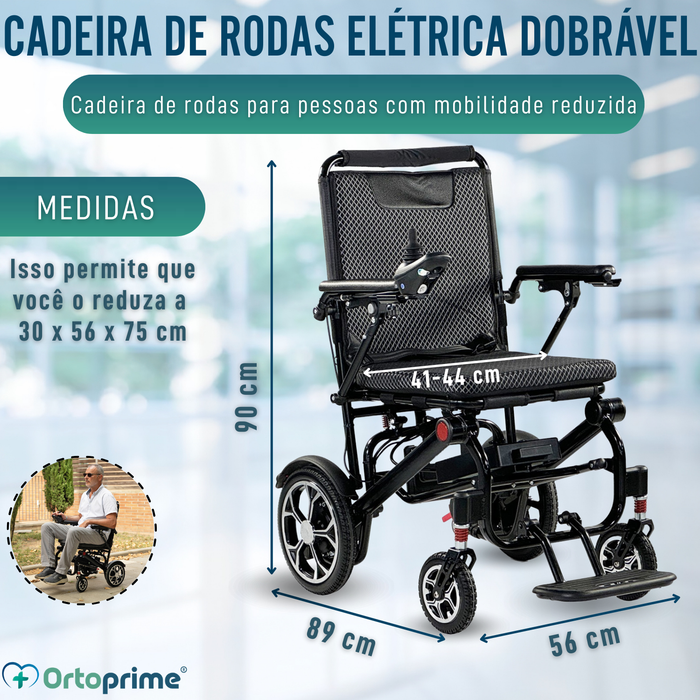 Cadeira de Rodas Elétrica Dobrável Ultra Leve | 10Ah