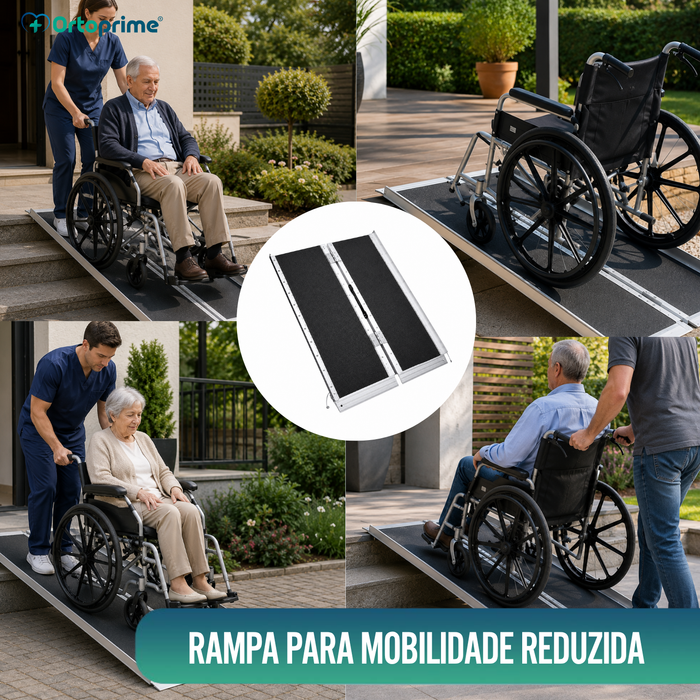 Rampa para Cadeira de Rodas Dobrável Salva-Escadas Portátil