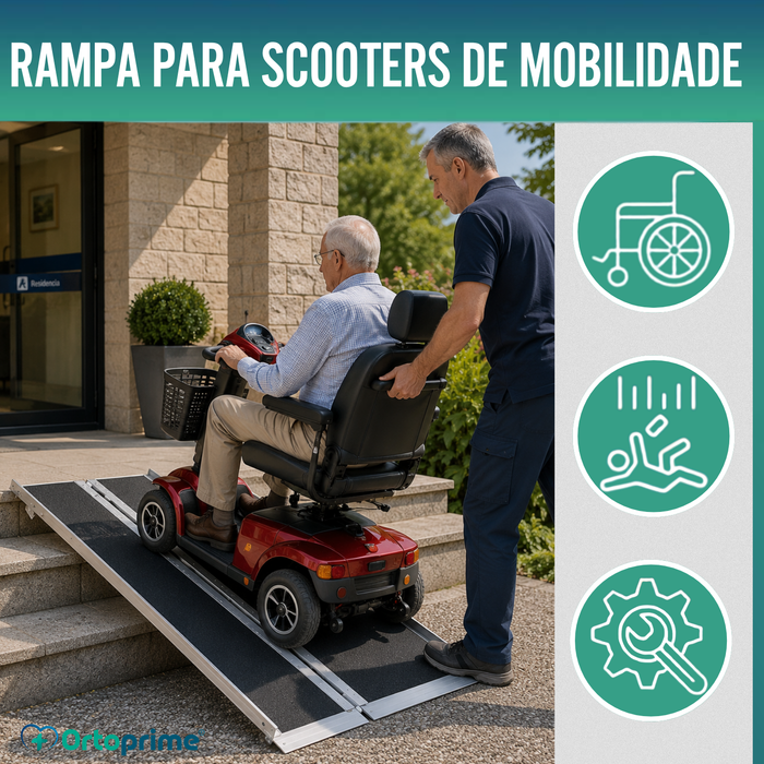 Rampa para Cadeira de Rodas Dobrável Salva-Escadas Portátil