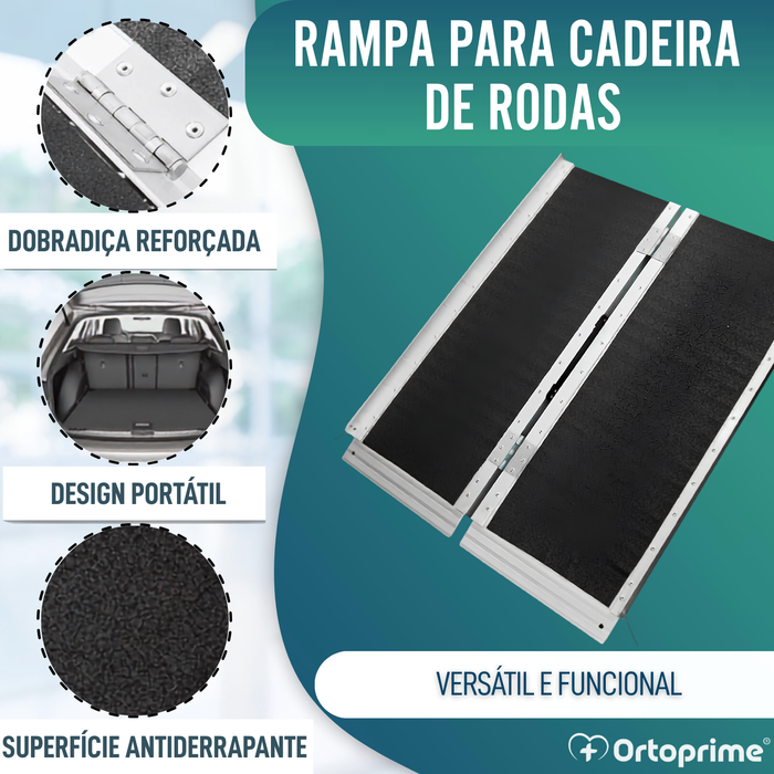 Rampa para Cadeira de Rodas Dobrável Salva-Escadas Portátil