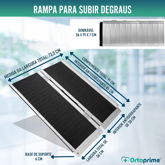 Rampa para Cadeira de Rodas Dobrável Salva-Escadas Portátil