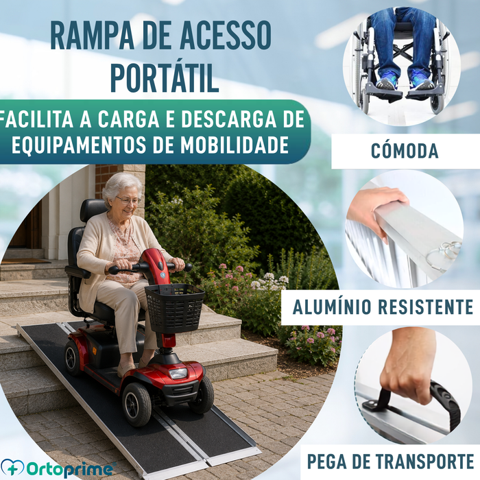 Rampa para Cadeira de Rodas Dobrável Salva-Escadas Portátil