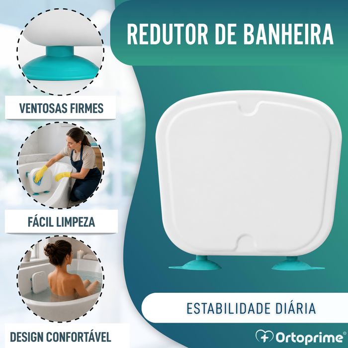 Suporte Redutor para Banheira com Ventosas - Adaptável