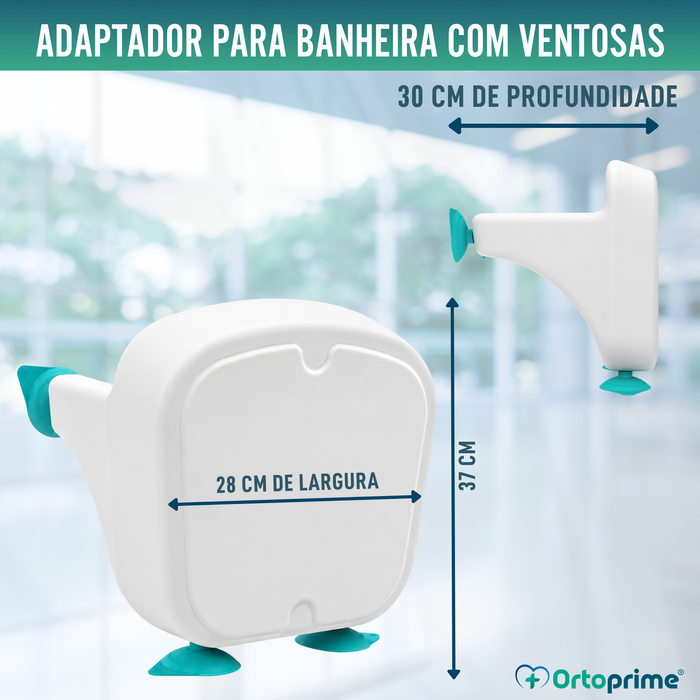 Suporte Redutor para Banheira com Ventosas - Adaptável
