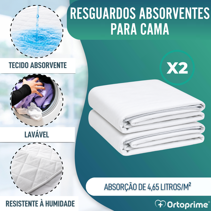 Pacote de 2 Capas Super Absorventes e Reutilizáveis de 135 cm - 4,65 litros/m2