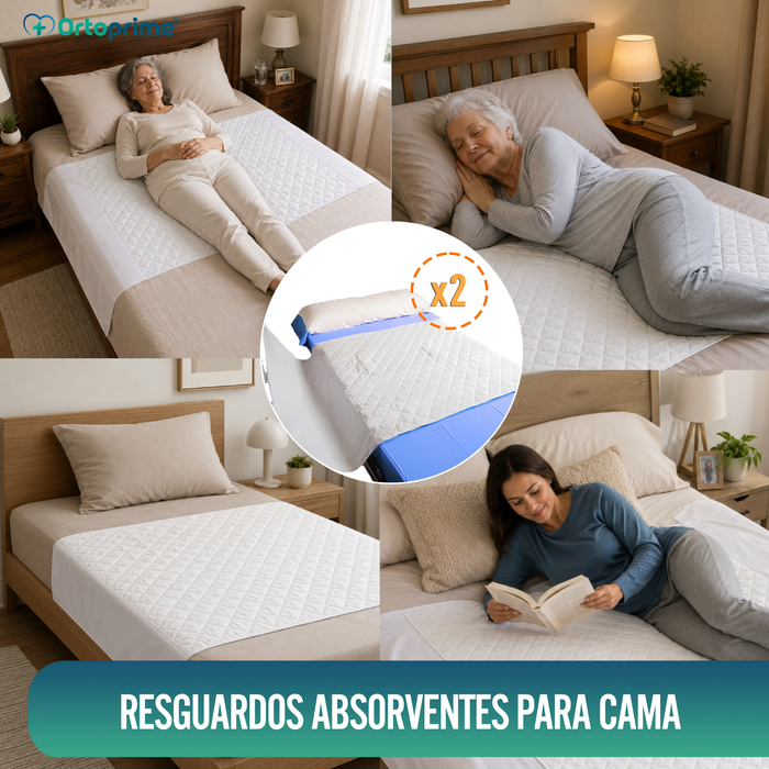 Pacote de 2 Capas Absorventes para a Cama - 4,65 Litros