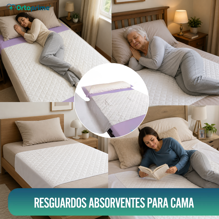 Pacote de 2 Capas Absorventes e Laváveis para Cama de Adulto com 135 cm - ECO Com Asas