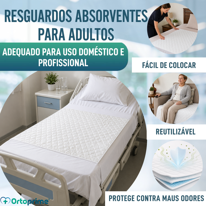Pacote de 2 Capas Absorventes e Laváveis para Cama de Adulto com 135 cm - ECO Com Asas