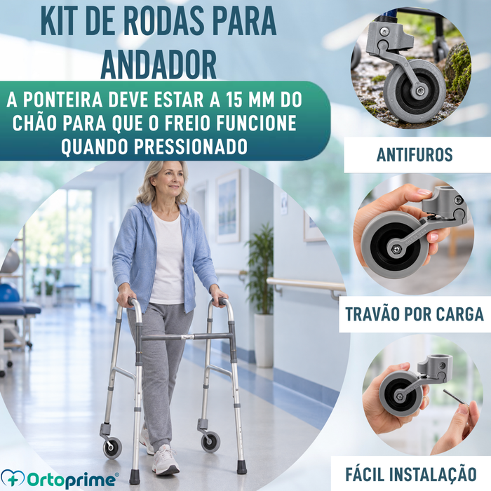 Kit de 2 Rodas para Cadeira de Rodas - 22 e 30 mm