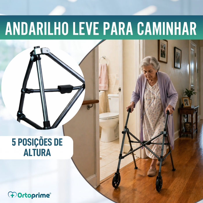 Andarilho Alumínio Dobrável Tipo Guarda-Chuva | Regulável