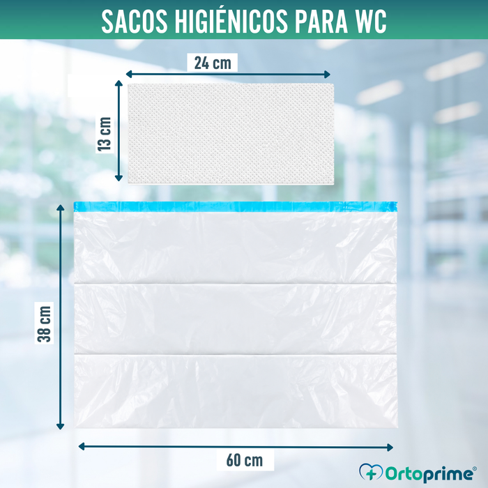 Sacos Descartáveis para Sanita com Almofadas e Pegas | Pacote de 50