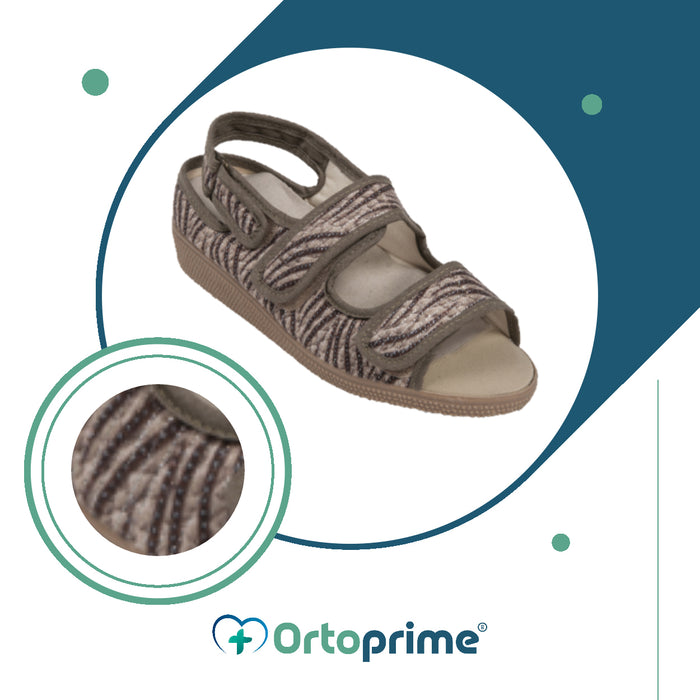 Sandálias de Verão Ajustáveis com Velcro - Estampa de Animal