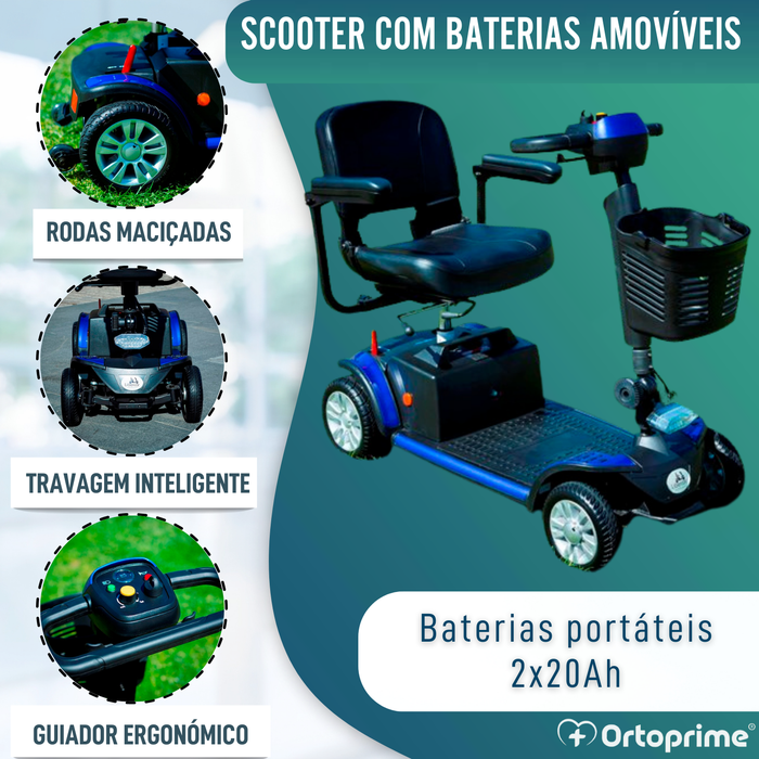Scooter Elétrico Compacto e Desmontável | 4 Rodas