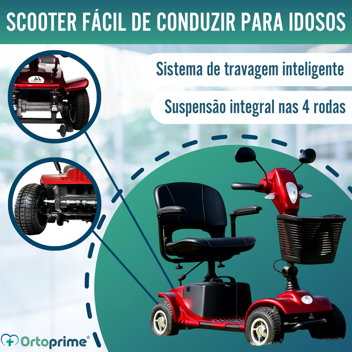 Scooter Mobilidade Reduzida Dobrável | Amortecimento Integral