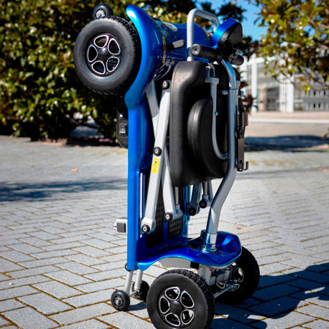 Scooter Elétrica Dobrável Quatro Rodas com Cesto para Objetos