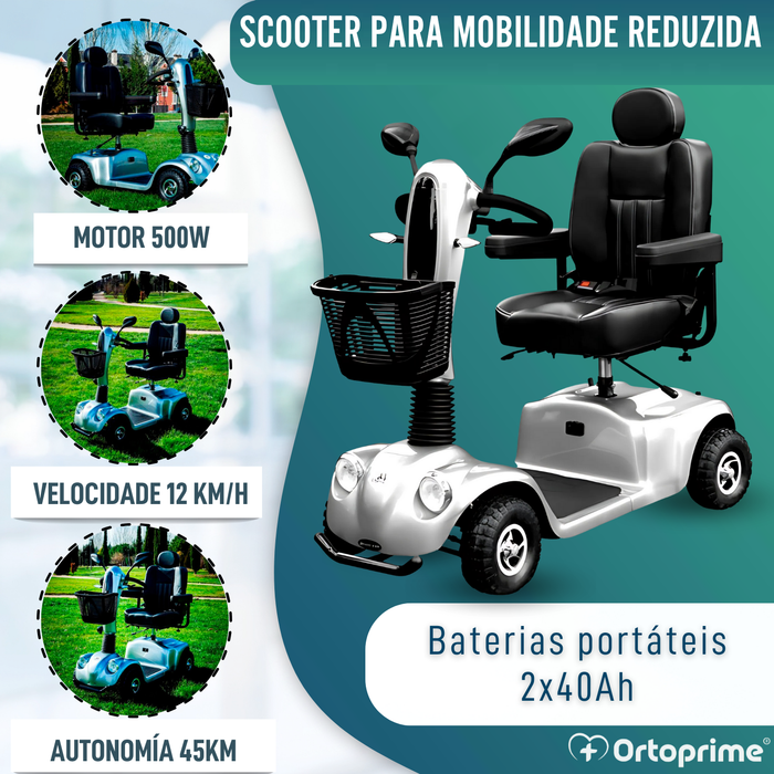 Scooter Eléctrica para Adultos | Suspensão Integral 4 Rodas