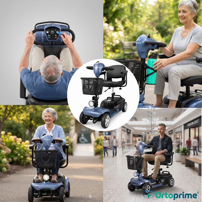 Scooter Elétrico Desmontável 4 Rodas com Bateria Amovível